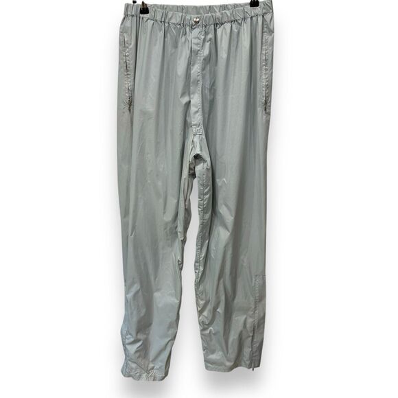 Vintage Pelzer Rainwear Rain Pants Size Large Gray Green Made In The U.S.A. - Picture 1 of 9